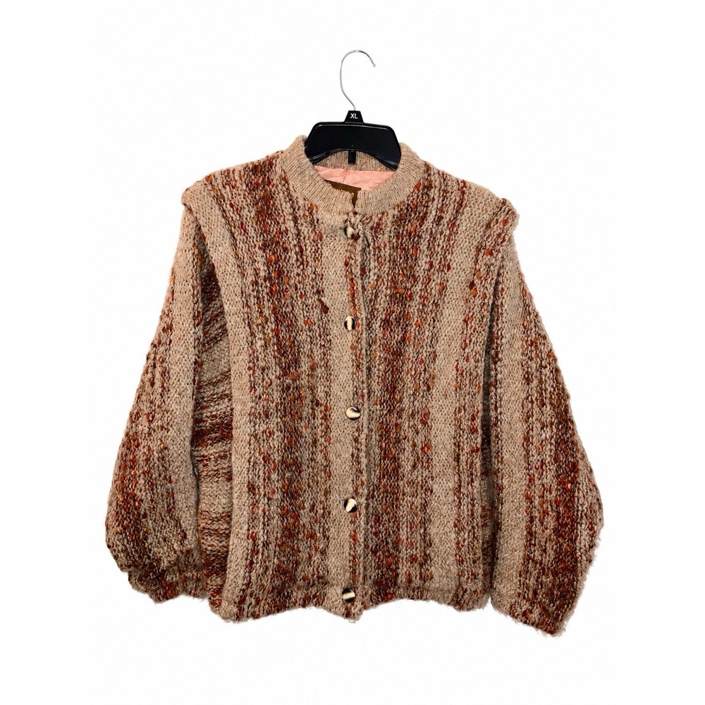 Vintage Tundra Wool Jacket Womens L Canada Lined Coat Boucle Brown Tan